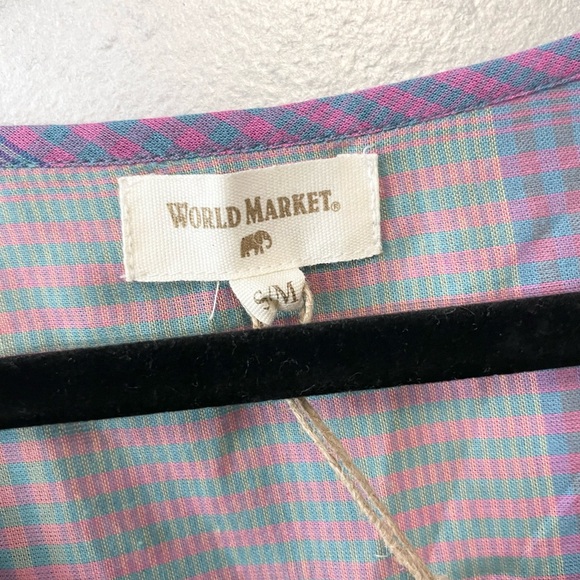 NWT Pastel Plaid Patchwork Midi Dress Size Small Medium 6 8 Spring Summer - Picture 4 of 6